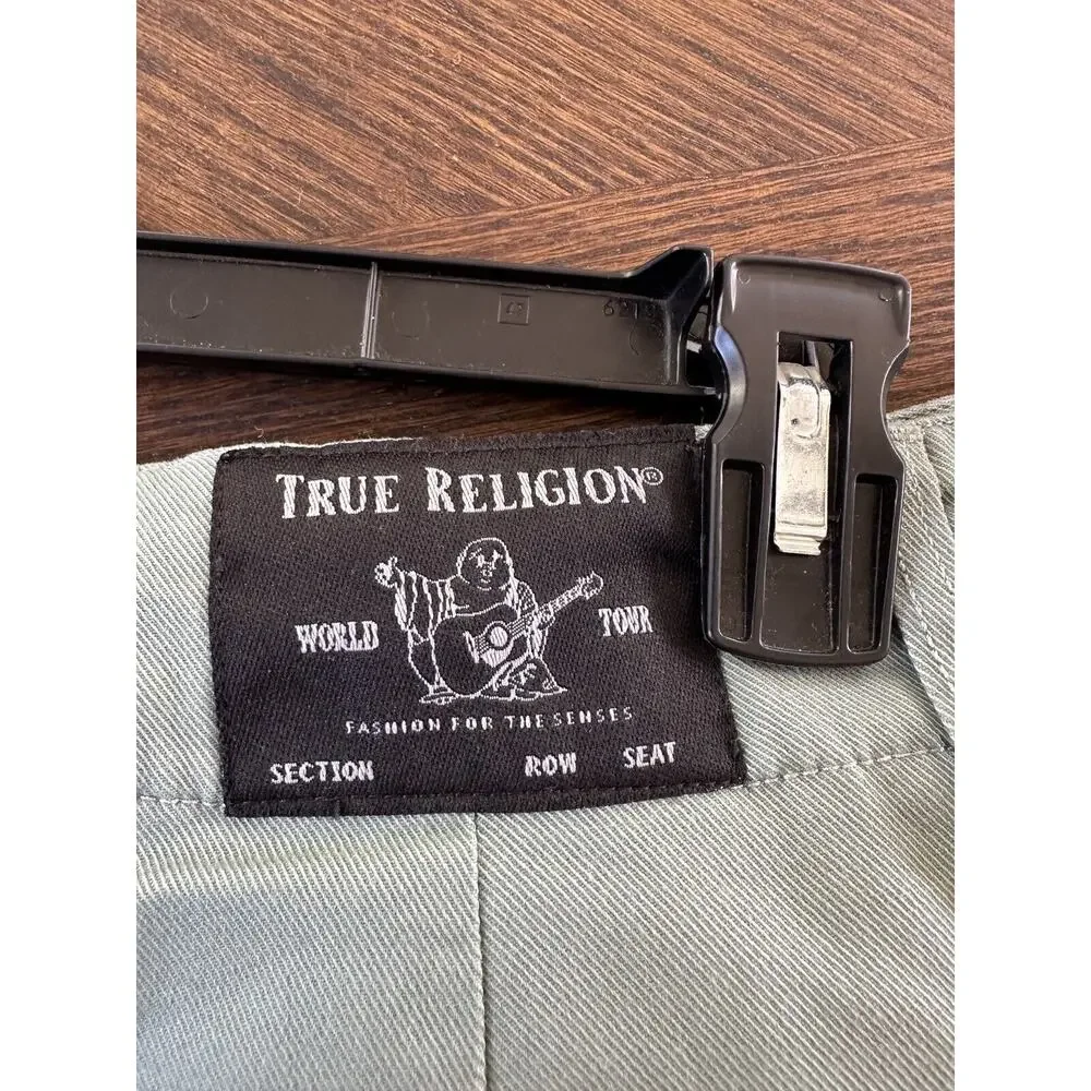 True Religion Men's Cargo Pants Tapered Desert Pine Green NWT Size 40